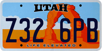 UT license plate Z326PB