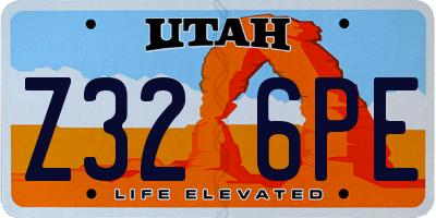 UT license plate Z326PE
