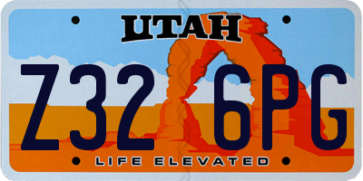 UT license plate Z326PG