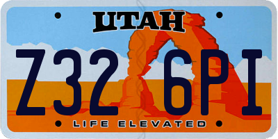 UT license plate Z326PI