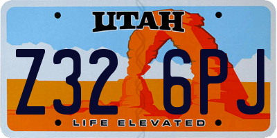 UT license plate Z326PJ