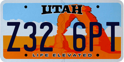 UT license plate Z326PT