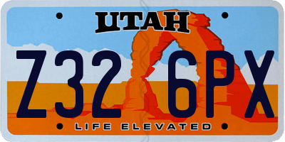 UT license plate Z326PX