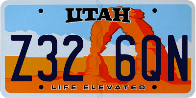 UT license plate Z326QN
