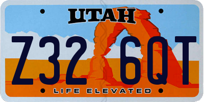 UT license plate Z326QT