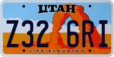 UT license plate Z326RI