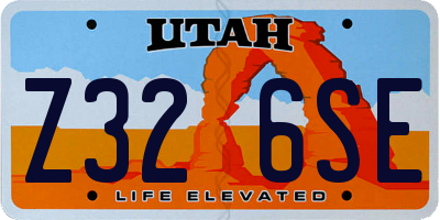 UT license plate Z326SE