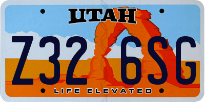 UT license plate Z326SG