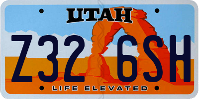 UT license plate Z326SH