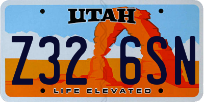 UT license plate Z326SN