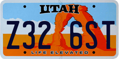 UT license plate Z326ST