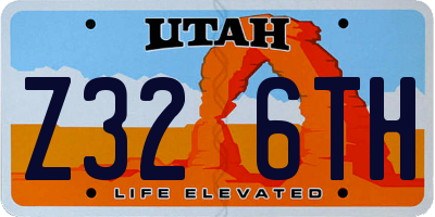 UT license plate Z326TH