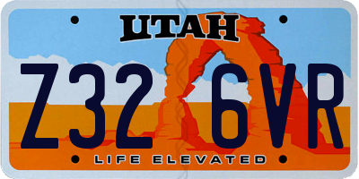 UT license plate Z326VR
