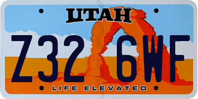 UT license plate Z326WF