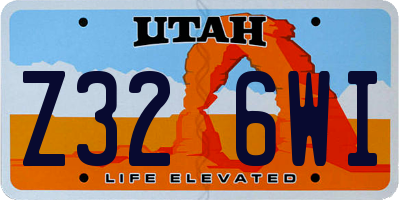 UT license plate Z326WI
