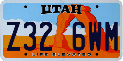 UT license plate Z326WM