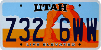 UT license plate Z326WW