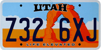UT license plate Z326XJ
