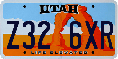 UT license plate Z326XR
