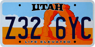 UT license plate Z326YC