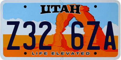 UT license plate Z326ZA