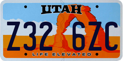 UT license plate Z326ZC
