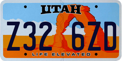 UT license plate Z326ZD