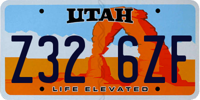 UT license plate Z326ZF