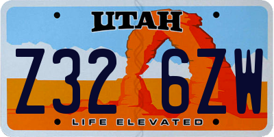UT license plate Z326ZW