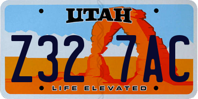 UT license plate Z327AC