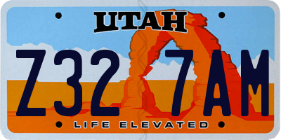UT license plate Z327AM