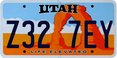 UT license plate Z327EY