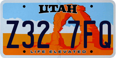 UT license plate Z327FQ