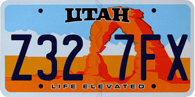 UT license plate Z327FX