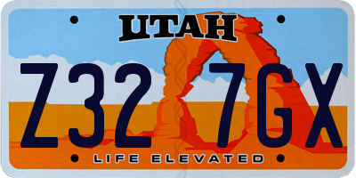 UT license plate Z327GX