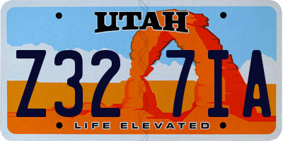 UT license plate Z327IA