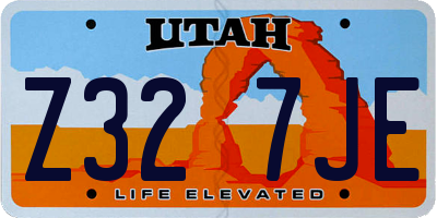 UT license plate Z327JE