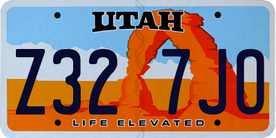 UT license plate Z327JO