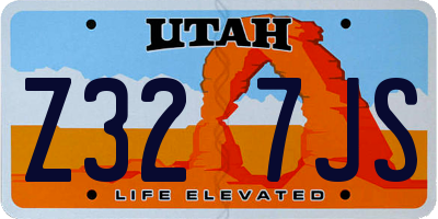 UT license plate Z327JS