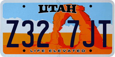 UT license plate Z327JT