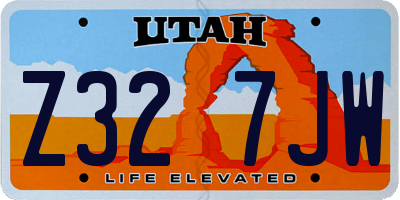 UT license plate Z327JW