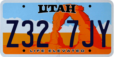 UT license plate Z327JY