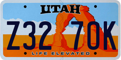 UT license plate Z327OK