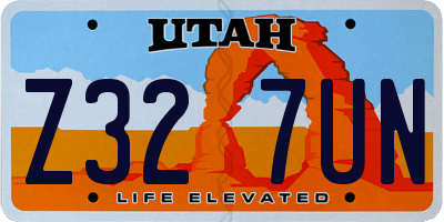 UT license plate Z327UN