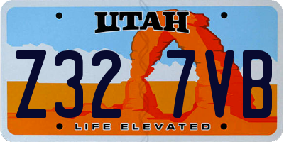 UT license plate Z327VB