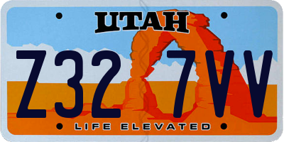 UT license plate Z327VV