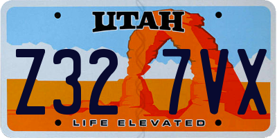 UT license plate Z327VX