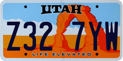 UT license plate Z327YW