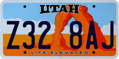 UT license plate Z328AJ