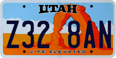 UT license plate Z328AN